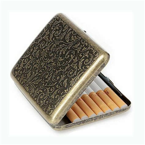 antique metal cigarette box|old school cigarette case.